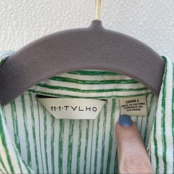 *50% OFF! Anthropologie 11-1-tylho tunic top striped green - Picture 3 of 6